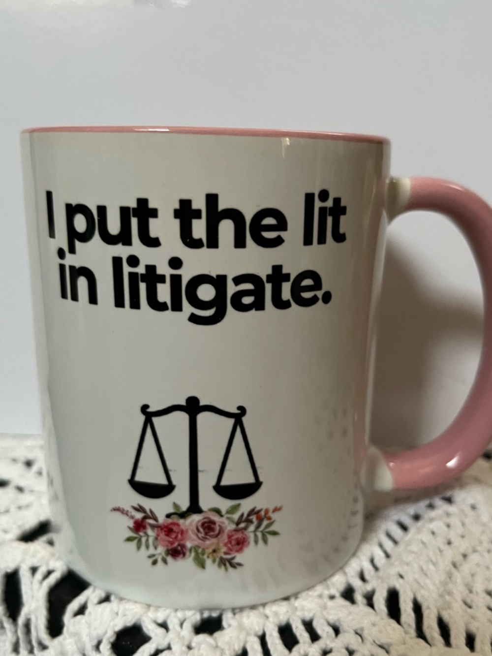 I put the lit in litigate mug
